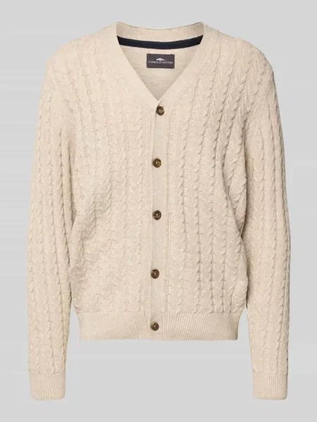 Kurtka z dzianiny z listwą guzikową Fynch-hatton biała