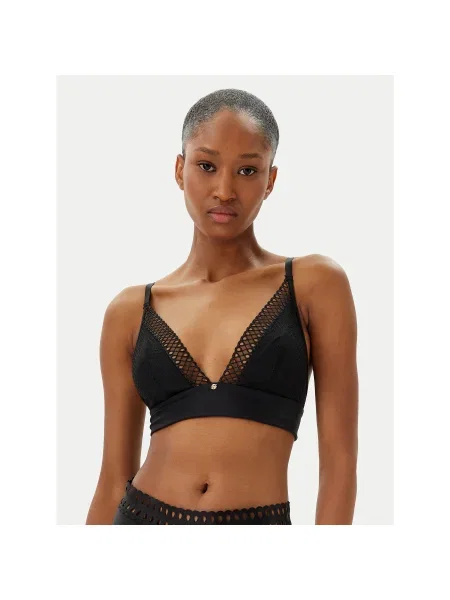 BOSS Bralette melltartó Eyelet fekete