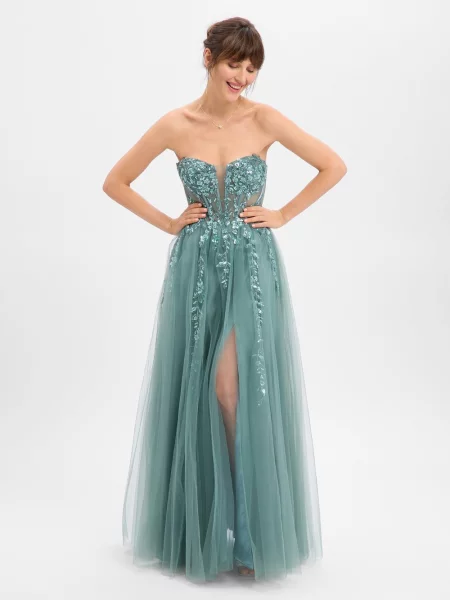 Luxuar Fashion sukienka wieczorowa Kobiety jednolity 32 zielony