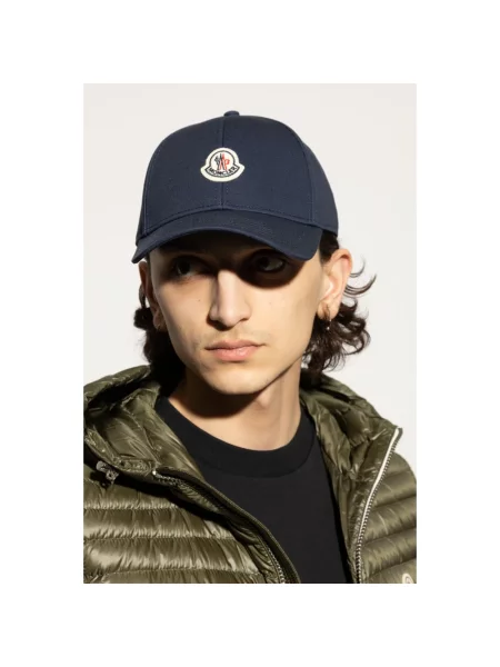 Czapka z daszkiem Moncler niebieska