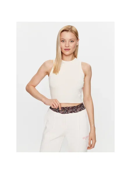 Guess Felső Slim Fit bézs