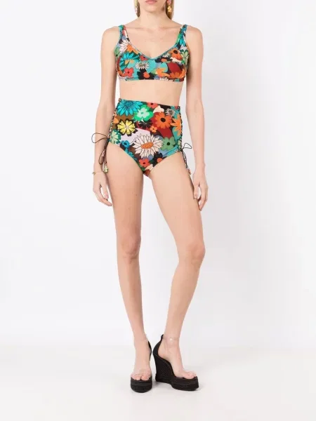 Gėlėtas raštuotas bikinis Amir Slama aukštu liemeniu