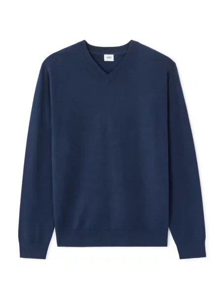 Svetr Celio s výstřihem do v modrý