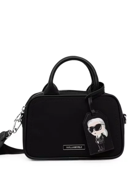 Valiză Karl Lagerfeld cu bretele cu autograf negru