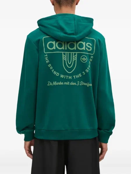 Pantaloni Adidas cu dungi cu broderie din fleece negru