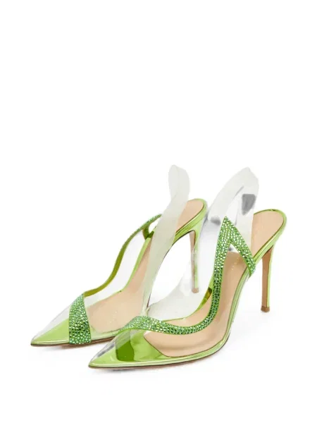 Pantofi cu toc Gianvito Rossi slingback verde