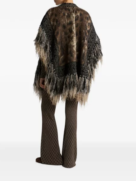 Geacă Etro cu model leopard din jacard maro