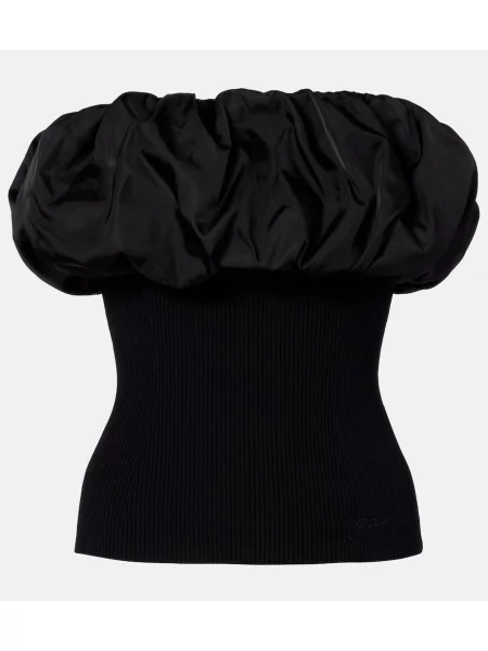 Top Ganni drapat negru