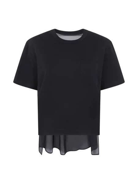 Koszulka Sacai z twillu czarna