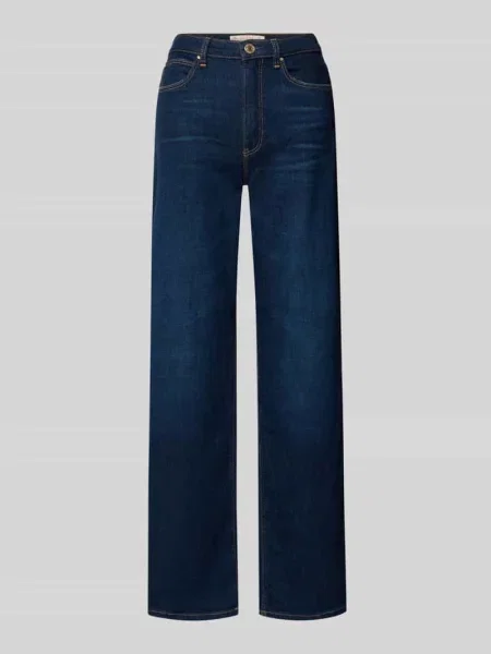 Jeansy z szerokimi nogawkami i wpuszczanymi Guess granatowe