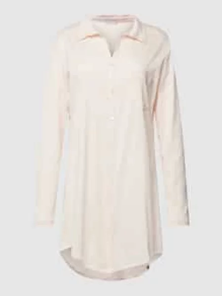 Koszula nocna w jednolitym kolorze z listwą guzikową Hanro różowa