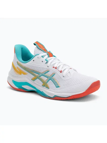 Încălțăminte de volei pentru femei ASICS Netburner Ballistic FF 4 alb/sticlă de mare alb