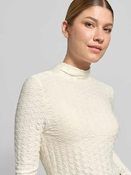 Bluzka z długim rękawem skinny o kroju skinny fit z mieszanki Marc Cain biała