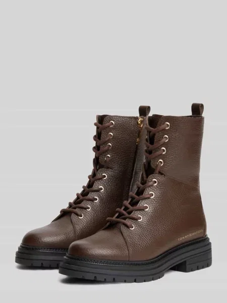 Kozaki sznurowane ze skóry Tommy Hilfiger