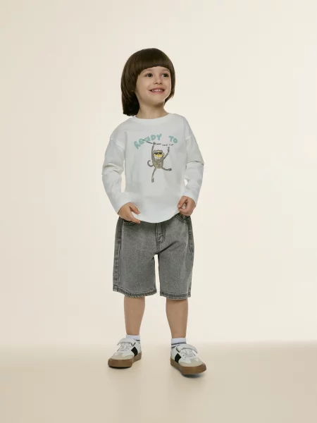 Reserved Pantaloni scurți din denim deschis gri
