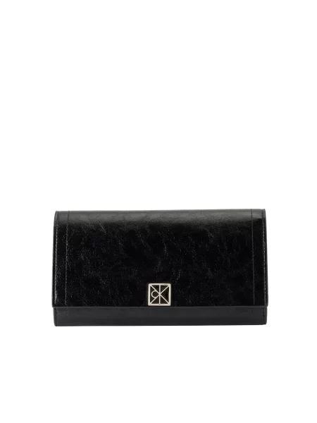 Portofel Calvin Klein Emblem Hw Long Bifold negru