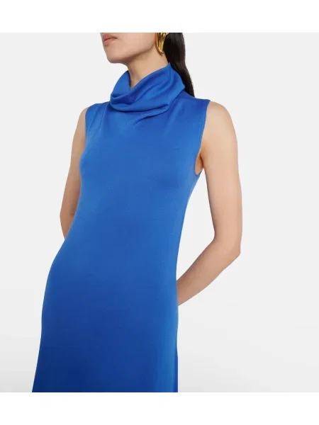 Rochie maxi Tom Ford de lână de costum albastru