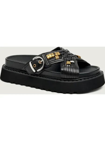 Șlapi Pinko din piele negru