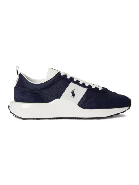 Sneakersy Polo Ralph Lauren z logo skórzane niebieskie