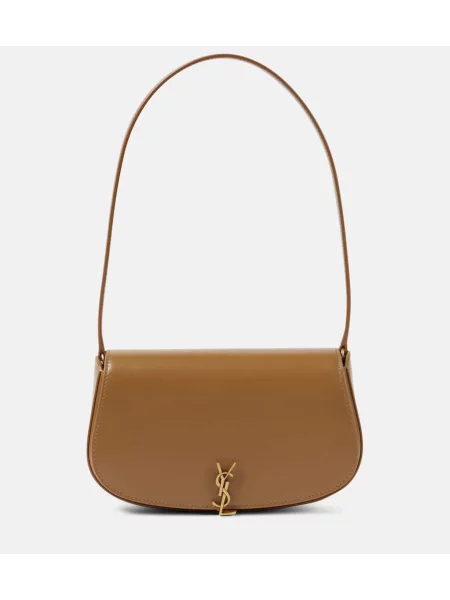 Usnjena torbica Saint Laurent rjava