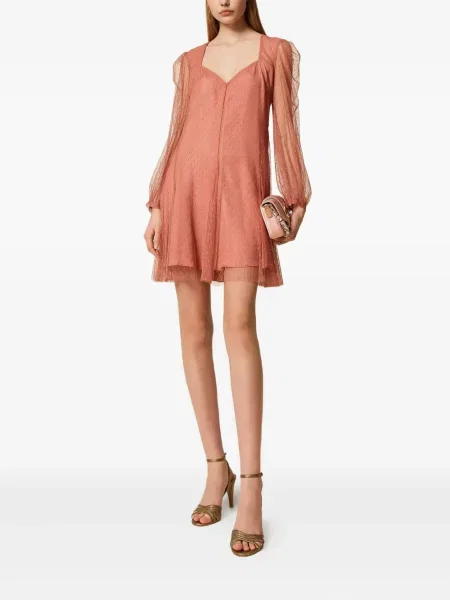 Rochie mini Twinset din tul de costum roz