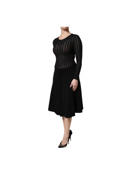 Sukienka midi Dolce And Gabbana w kształcie litery A czarna