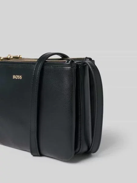 Torba na ramię z naturalnej skóry Boss czarna