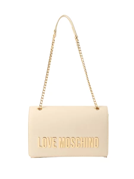 Love Moschino Torba za čez ramo zlata / volneno bela