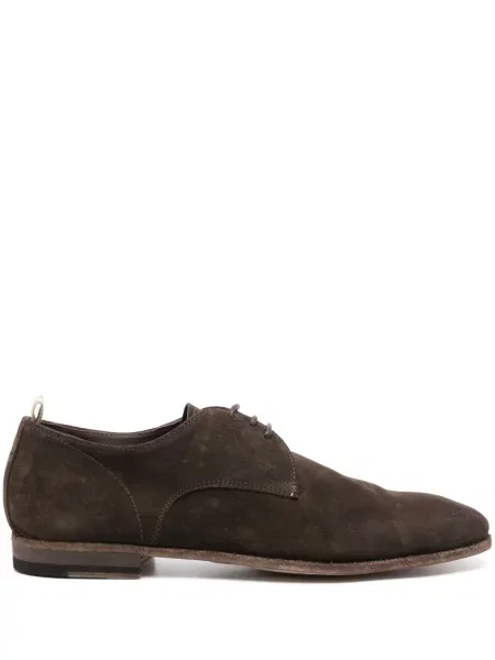 Pantofi derby Officine Creative din piele de căprioară maro