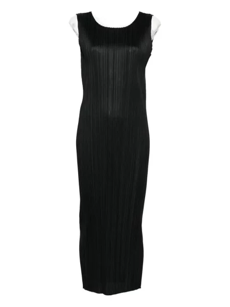 Rochie fără mâneci Pleats Please Issey Miyake fără mâneci de costum negru