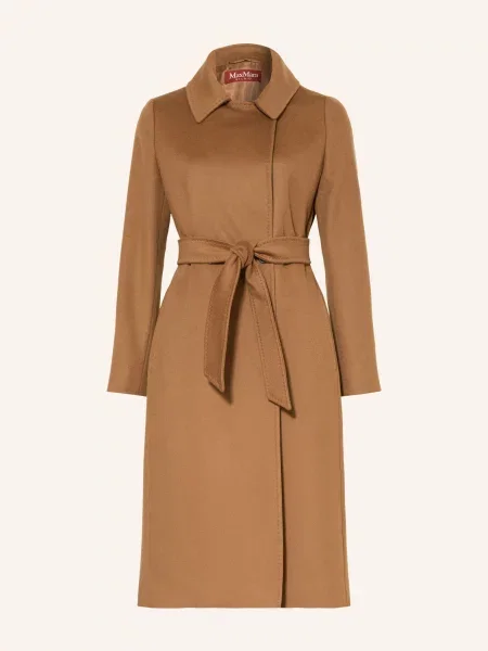 Max Mara Studio Vlněný Kabát koňaková