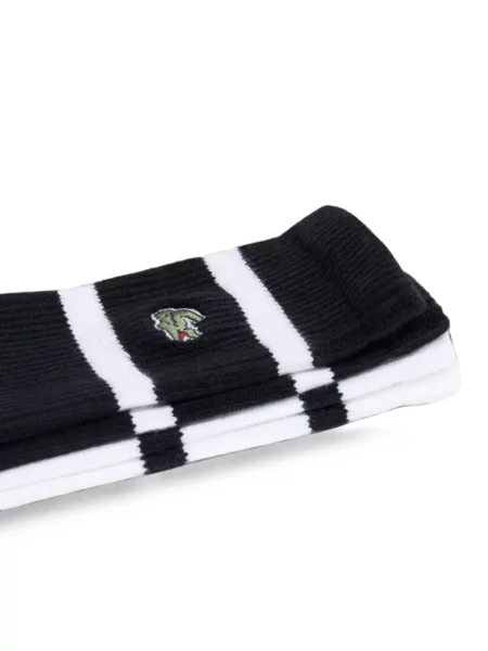 Ριγέ κάλτσες Lacoste με απλικέ μαύρο
