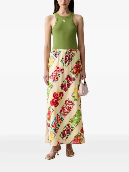 Fusta maxi Never Fully Dressed cu imagine cu cordon