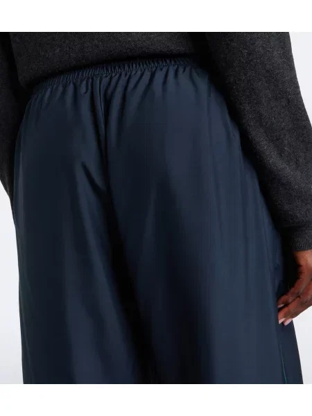 Pantaloni Gucci de mătase cu dungi alergare negru