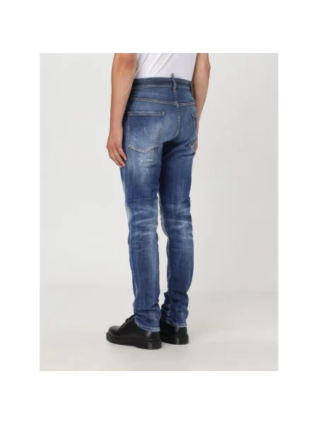Jeansy Dsquared2 z przetarciami niebieskie