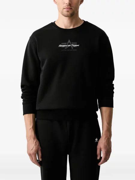 Hanorac Alpha Industries cu imagine negru
