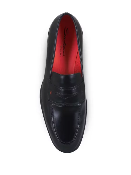 Pantofi loafer Santoni din piele de căprioară negru