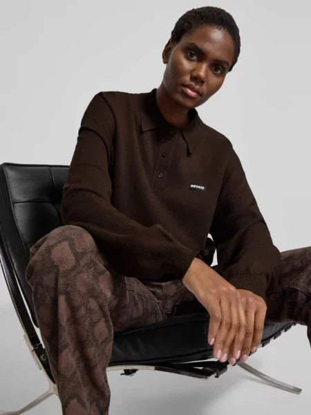 Bluza o kroju oversized z kołnierzykiem polo Rotate