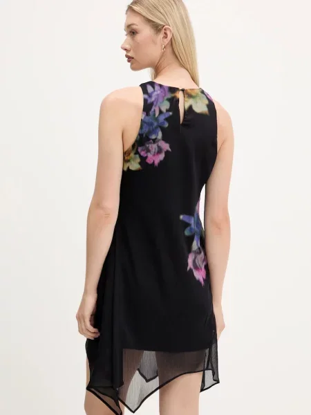 Платье мини Desigual клеш черное
