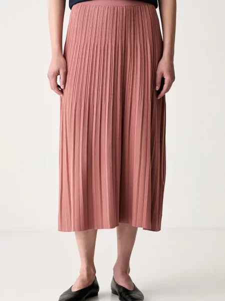 Weekend Max Mara fustă plisată cu vâscoză WKDGHIGLIA roz
