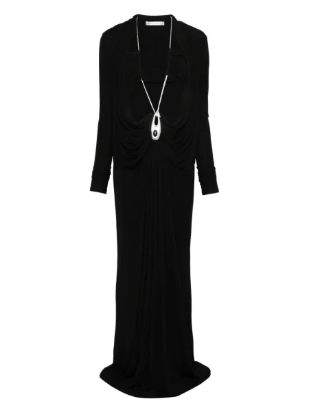 Rochie maxi Christopher Esber din jerseu drapată negru