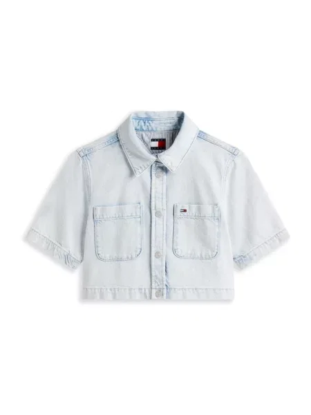 Koszula Tommy Jeans z krótkim rękawem niebieska