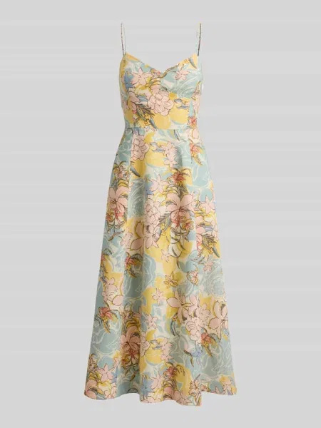 Lauren Ralph Lauren sukienka empire lniana żółta