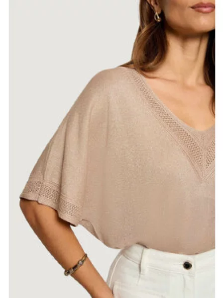 Majica Morgan De Toi s V-izrezom bež