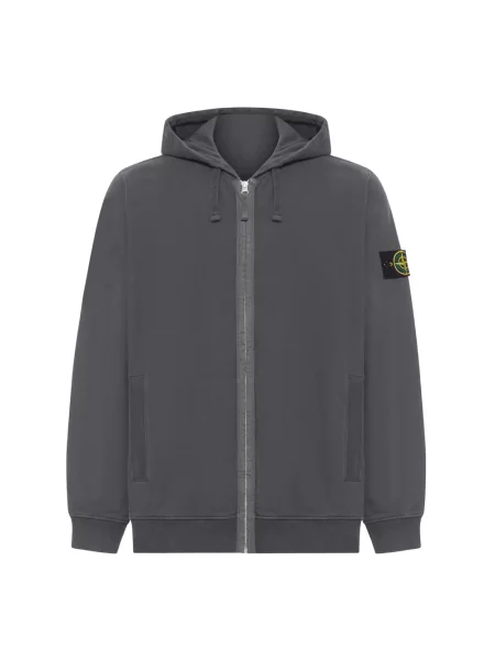 Bluza z kapturem Stone Island z kapturem z kamieniami szara