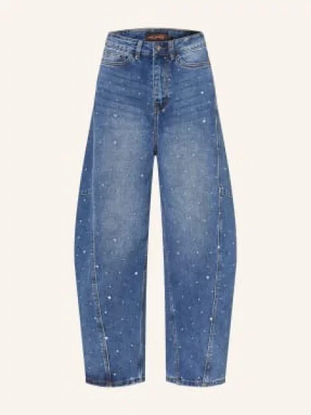 Miss Goodlife Džíny Barrel S Ozdobnými Kamínky 24 blue modré