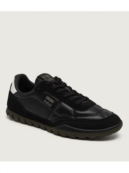 Tommy Jeans Teniși din piele Low Runner | piele întoarsă negru