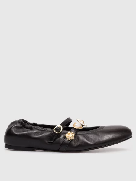 Кожаные балетки Stuart Weitzman черные
