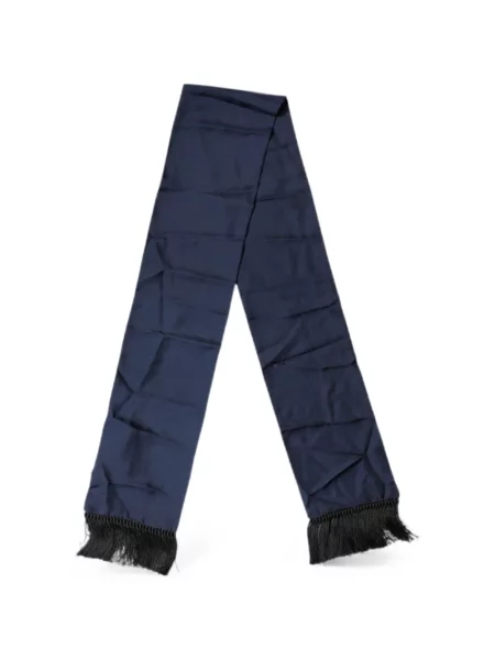 Fular Dolce & Gabbana cu franjuri din țesătură twill albastru