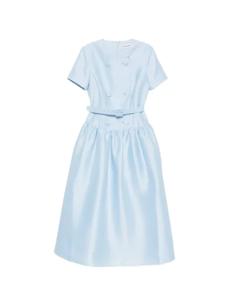 Rochie midi Self-portrait cu două rânduri de nasturi albastru